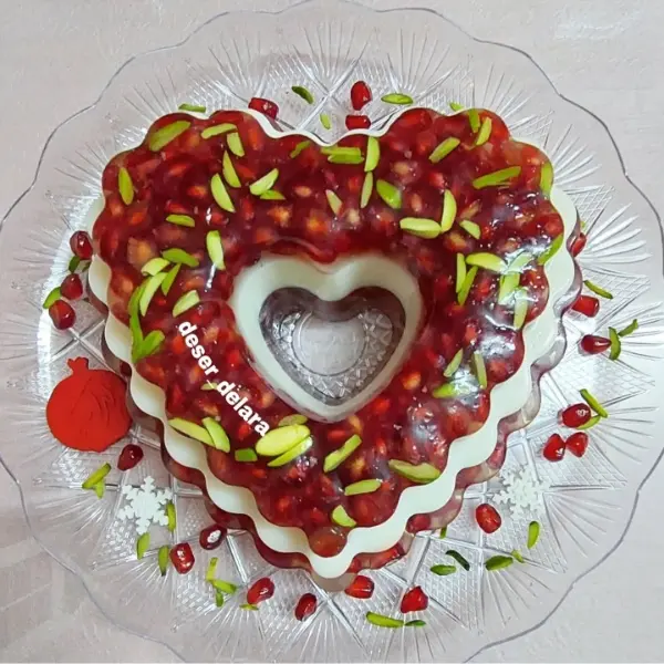 ژله قالبی قلبی برای شب یلدا