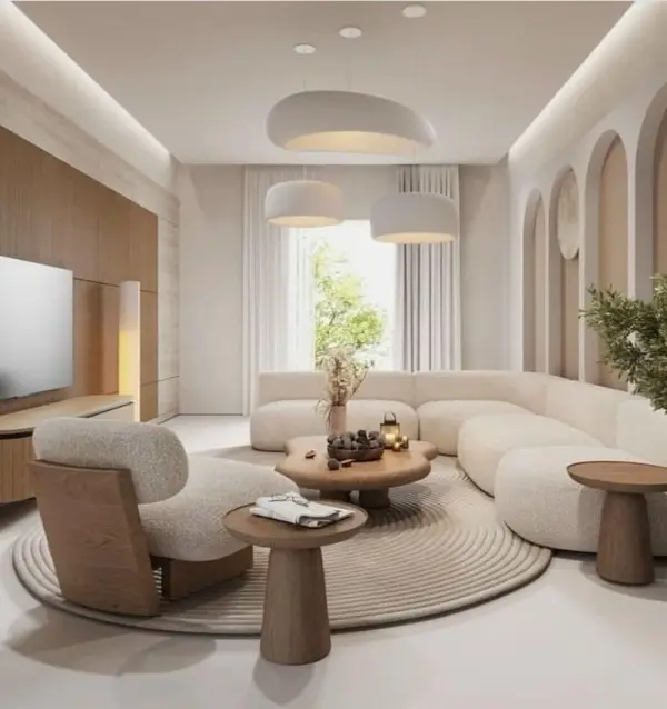 ایده چیدمان مینیمال سالن مربعی