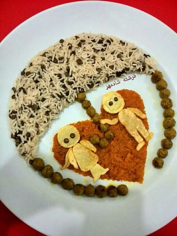 تزیین عدس پلو کودکانه