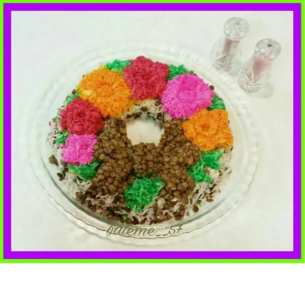 تزیین عدس پلو رنگارنگ و خوشگل