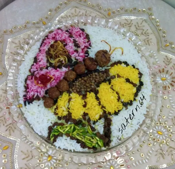 تزیین عدس پلو زییا برای کودکان