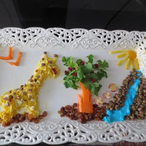 تزیین عدس پلو برای کودکان و مدرسه